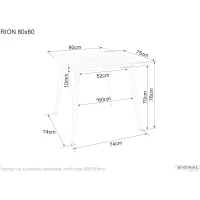 Стол обеденный SIGNAL RION черный/черный 80/80