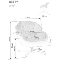 Кресло SIGNAL BETTY серый/черный