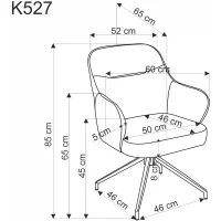 Стул HALMAR K527 серый/черный, поворотный