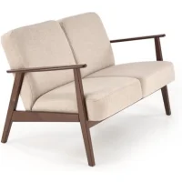 Диван HALMAR MILANO 2S tap. Castel 15 бежевый/орех