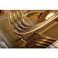 Стол обеденный SIGNAL HERMES эффект белого мрамора/золотой 160/90