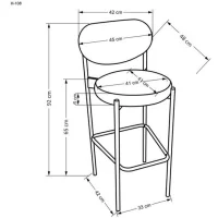 Стул барный HALMAR H108 серый