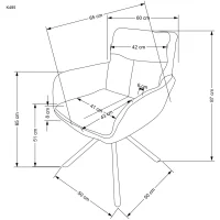Стул HALMAR K495 серый/черный, поворотный