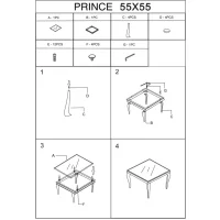 Стол журнальный SIGNAL PRINCE B черный/хром 55/55