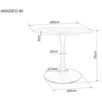 Стол обеденный SIGNAL AMADEO орех/черный мат 80