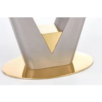 Стол обеденный HALMAR VALENTINO светло-серый/золотой 160-220/90