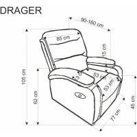 Кресло HALMAR DRAGER раскладное, зеленый