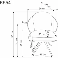 Стул HALMAR K554 коричневый/бежевый/черный, поворотный