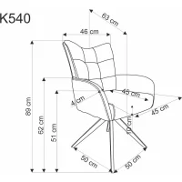 Стул HALMAR K540 серый/черный, поворотный