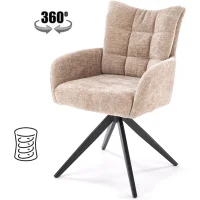 Стул HALMAR K540 бежевый/черный, поворотный