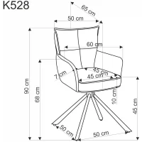 Стул HALMAR K528 капучино/черный, поворотный