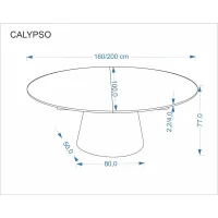 Стол обеденный HALMAR CALYPSO натуральный 160-200/100