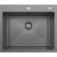 Кухонная мойка из нержавейки BLANTEK LS-5848HN Honeycomb Nano black