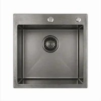 Кухонная мойка из нержавейки BLANTEK LS-5050STB Stone texture black