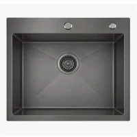 Кухонная мойка из нержавейки BLANTEK LS-5848STB Stone texture black