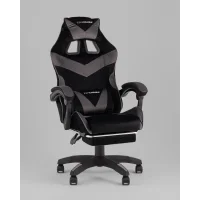 Кресло спортивное TopChairs MG-7019 велюр черно-серый