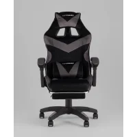 Кресло спортивное TopChairs MG-7019 велюр черно-серый