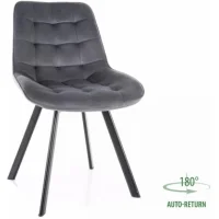 Стул SIGNAL MONTI Velvet Bluvel 14 серый/черный, поворотный