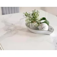 Стол обеденный SIGNAL PRINCE Ceramic Calacatta белый/хром 180/90