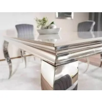 Стол обеденный SIGNAL PRINCE Ceramic Calacatta белый/хром 180/90
