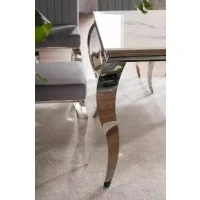 Стол обеденный SIGNAL PRINCE Ceramic Calacatta белый/хром 180/90