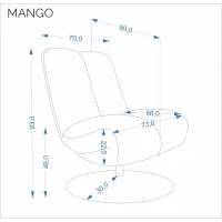 Кресло HALMAR MANGO корица/черный