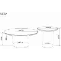 Стол журнальный SIGNAL RONDO белый Pandoro/дуб 80/35
