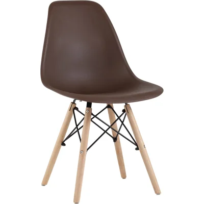 Стул Eames Style DSW коричневый (разборный каркас)