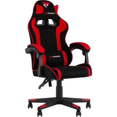 Кресло спортивное TopChairs Shadow ткань черно-красный
