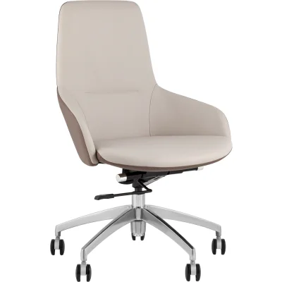 Кресло офисное TopChairs Soulo светло-серый, коричневый