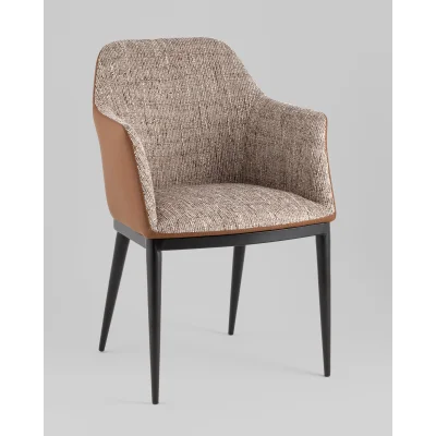Стул обеденный Itan NC коричневый с коричневой экокожей — фото 2