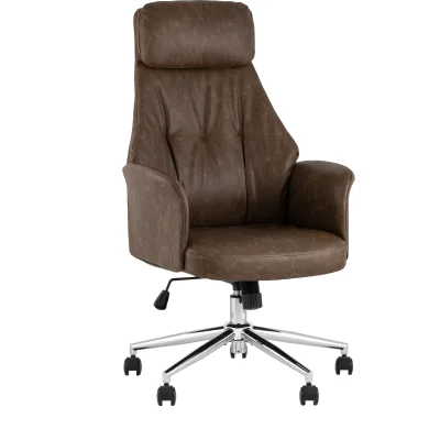Кресло офисное TopChairs Neoma коричневый экокожа