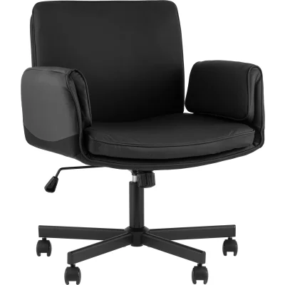 Кресло офисное TopChairs Foldo с откидными подлокотниками черное