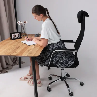 Кресло поворотное Germes, чёрный, ткань — фото 2