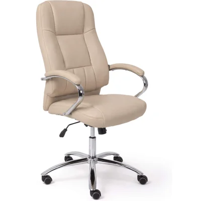 Кресло поворотное King, бежевый, экокожа