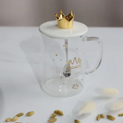 Чашка PRETTY с крышкой, стекло, прозрачный, 400 мл