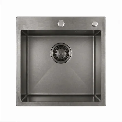 Кухонная мойка из нержавейки BLANTEK LS-5050STB Stone texture black