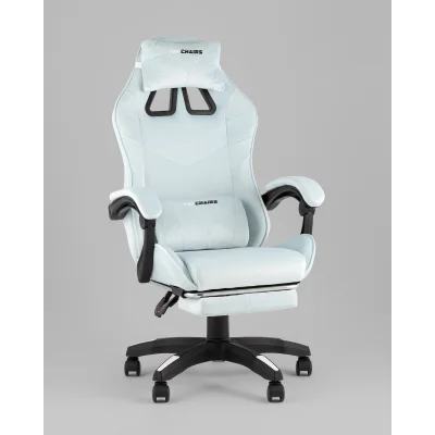 Кресло спортивное TopChairs MG-7019 велюр светло-голубой — фото 2