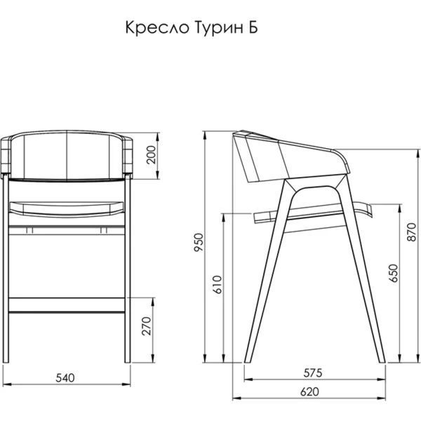 Кресло Турин барный дуб