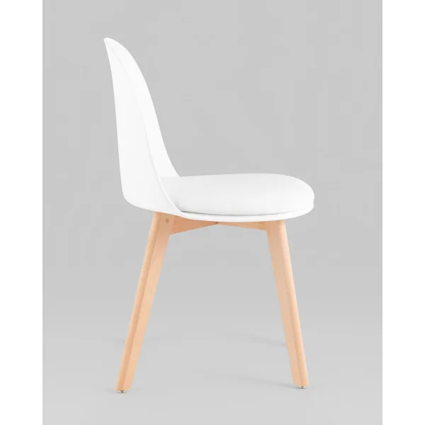 Стул Fog с подушкой белый деревянные ножки