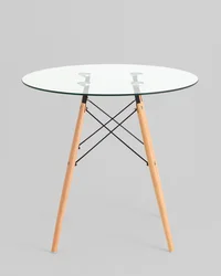 Стол Eames DSW NEW D80 стеклянный