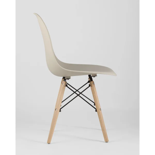 Стул Eames Style DSW бежевый x4 (разборный каркас)