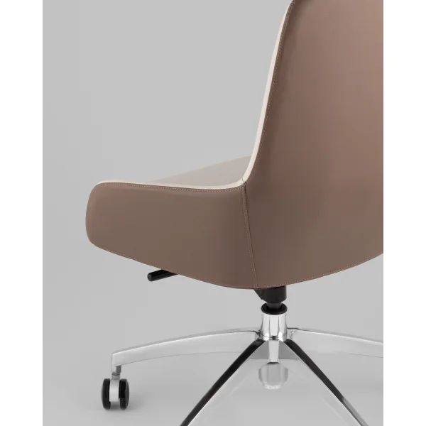 Кресло офисное TopChairs Soulo светло-серый, коричневый