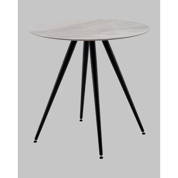 Стол Ники круглый столешница керамика Italian light grey 800
