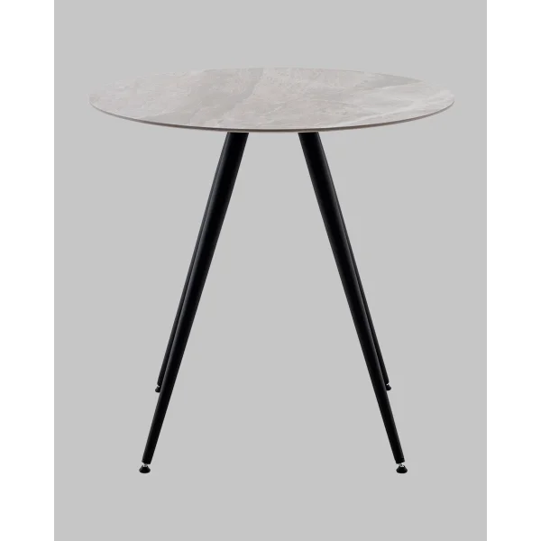 Стол Ники круглый столешница керамика Italian light grey 800
