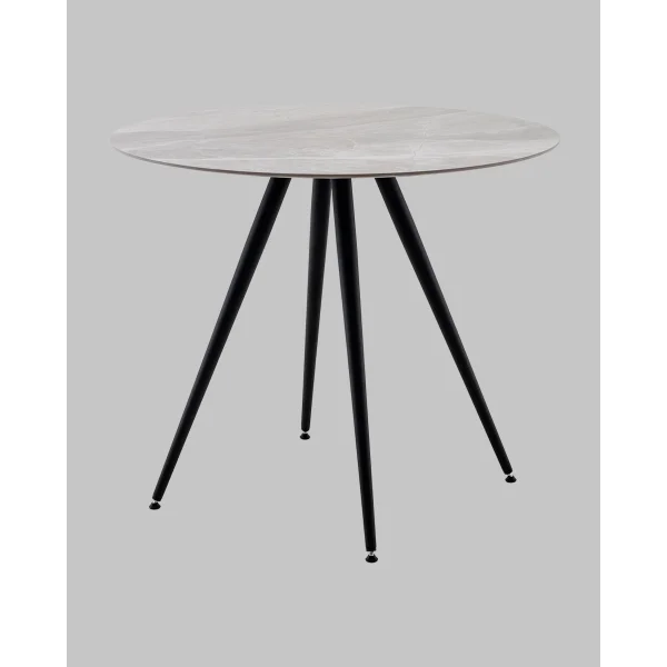 Стол Ники круглый столешница керамика Italian light grey 900