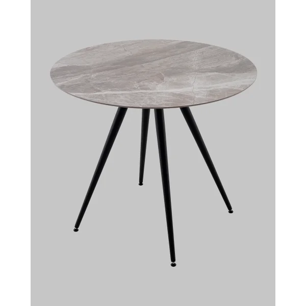 Стол Ники круглый столешница керамика Italian light grey 900