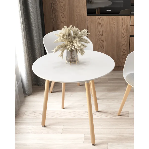 Стол круглый EAMES DST NEW D80 белый