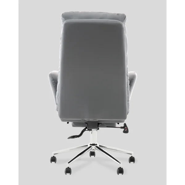 Кресло руководителя TopChairs Solid с оттоманкой серый