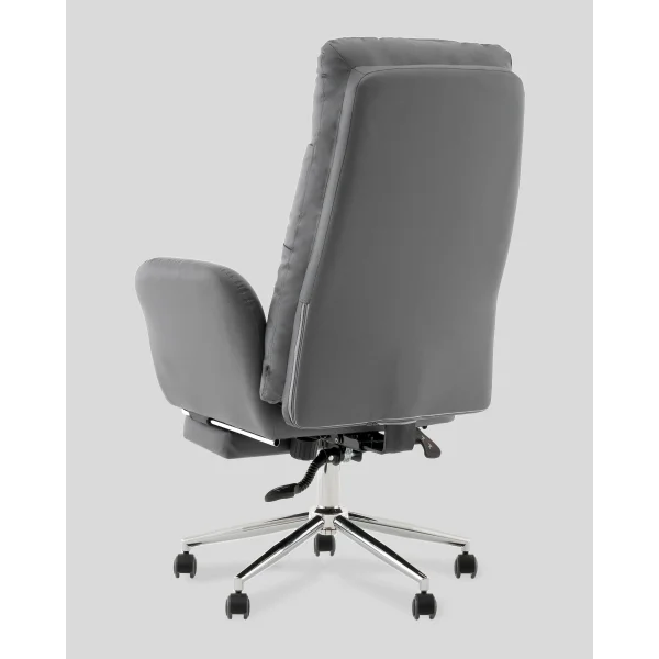 Кресло руководителя TopChairs Solid с оттоманкой серый
